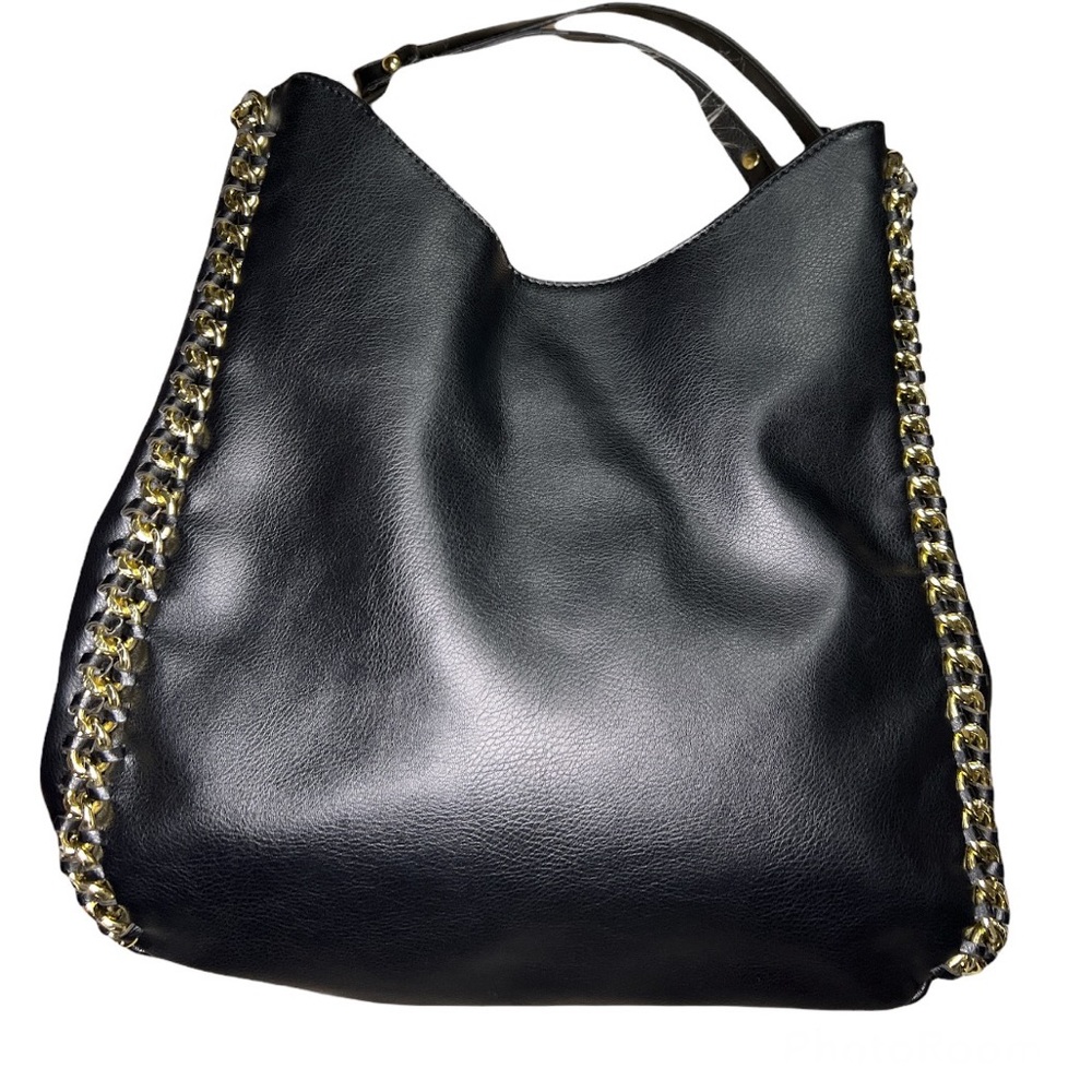 Bebe Colette Tripe entry bag. Gold tone hardware. - Picture 5 of 9